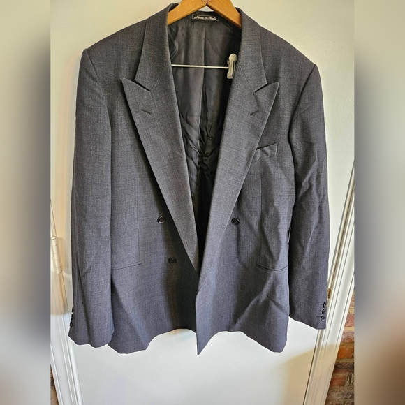 Men's Italian made dark grey wool sport coat sz44L - Picture 1 of 4
